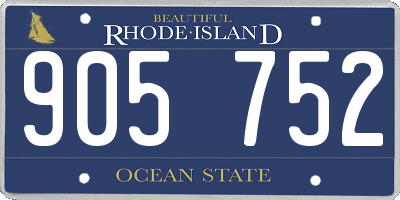RI license plate 905752
