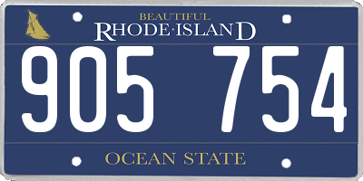RI license plate 905754
