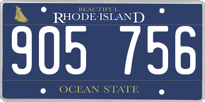 RI license plate 905756