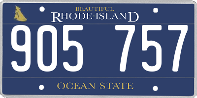 RI license plate 905757