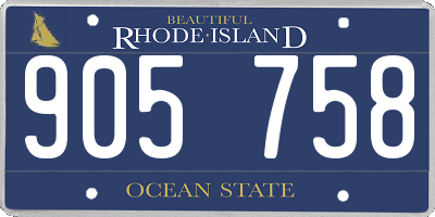 RI license plate 905758