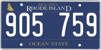 RI license plate 905759