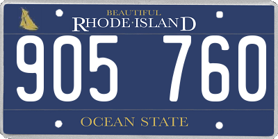 RI license plate 905760