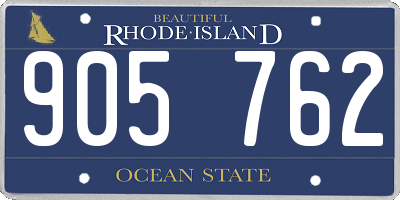 RI license plate 905762