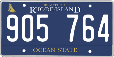 RI license plate 905764