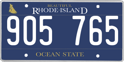 RI license plate 905765