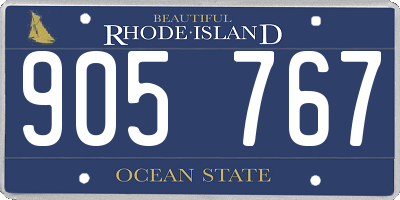 RI license plate 905767