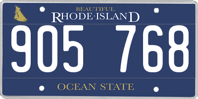 RI license plate 905768