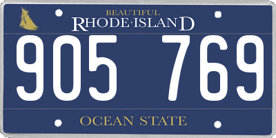 RI license plate 905769