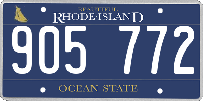 RI license plate 905772