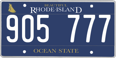 RI license plate 905777