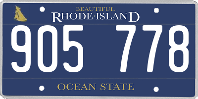RI license plate 905778