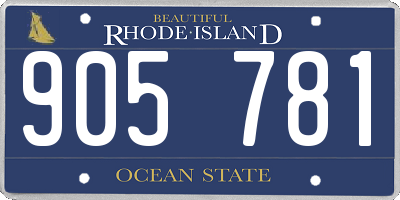 RI license plate 905781