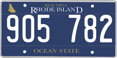 RI license plate 905782