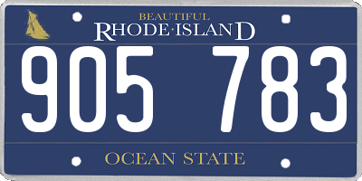 RI license plate 905783