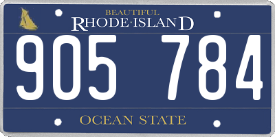 RI license plate 905784