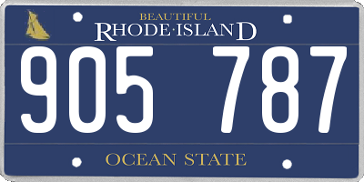 RI license plate 905787