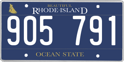 RI license plate 905791