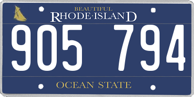 RI license plate 905794