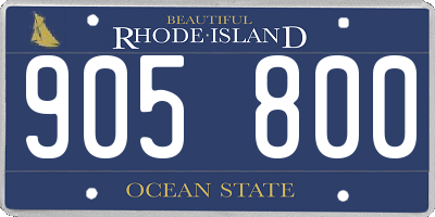RI license plate 905800
