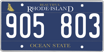 RI license plate 905803