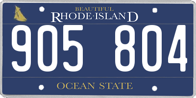 RI license plate 905804