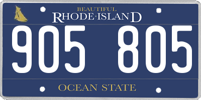 RI license plate 905805