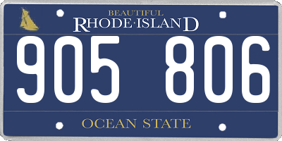 RI license plate 905806