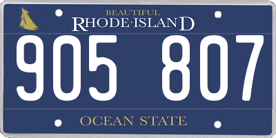 RI license plate 905807