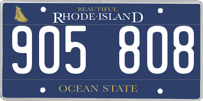 RI license plate 905808