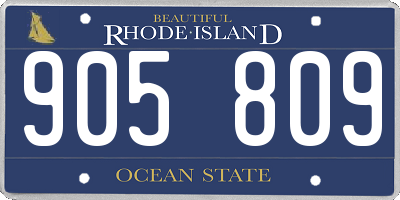 RI license plate 905809
