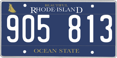 RI license plate 905813