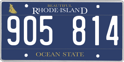 RI license plate 905814