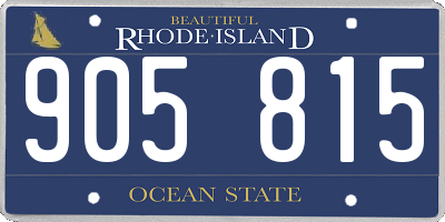 RI license plate 905815