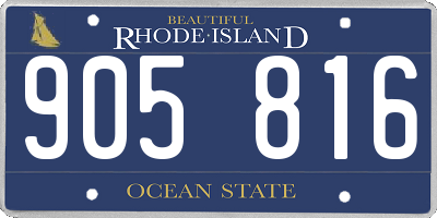 RI license plate 905816
