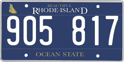 RI license plate 905817