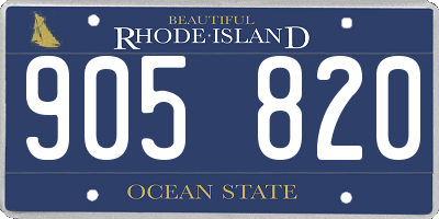 RI license plate 905820