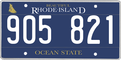 RI license plate 905821
