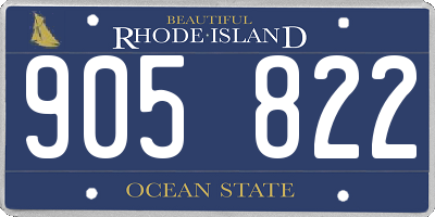 RI license plate 905822