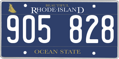 RI license plate 905828