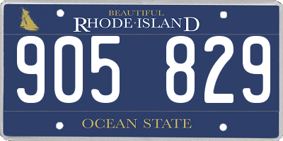 RI license plate 905829