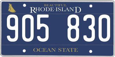 RI license plate 905830