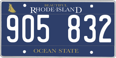 RI license plate 905832