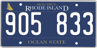 RI license plate 905833