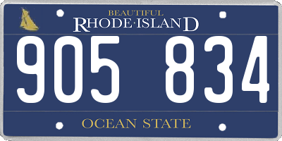 RI license plate 905834