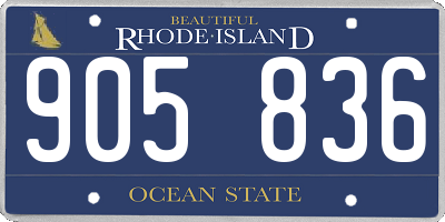 RI license plate 905836