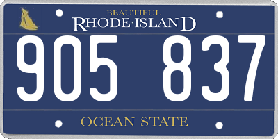 RI license plate 905837