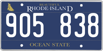 RI license plate 905838