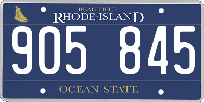 RI license plate 905845