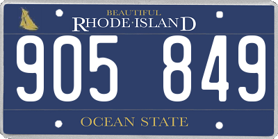 RI license plate 905849